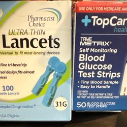 Diabetic Supplies Bundle – 100 Test Strips, 100 Lancets, Alcohol Pads