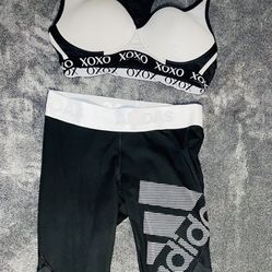 Adidas Workout Pants Small & BeBe Sports Bra Size 36B