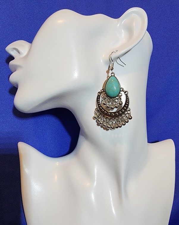 Turquoise & Silver Earrings 