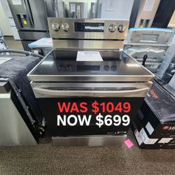 30 In. 6.3 Cu. Ft. Instaview Slide In Electric Range W Probake, Air Fry, Air Sous Vide Ans Easy Clean