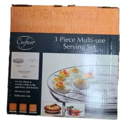 Crofton 3-Piece Clear Serving Set – Multi-Use Kitchenware (Brand New)