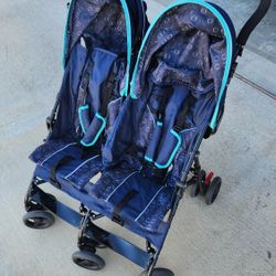 Delta Children LX Side by Side Stroller - with Recline, Storage & Compact Fold, Night Sky