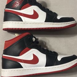 Jordan 1 Mid Gym Red Black White