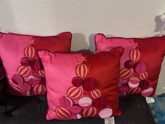 Holiday Christmas Tree Decorative Throw Pillows Set of 3