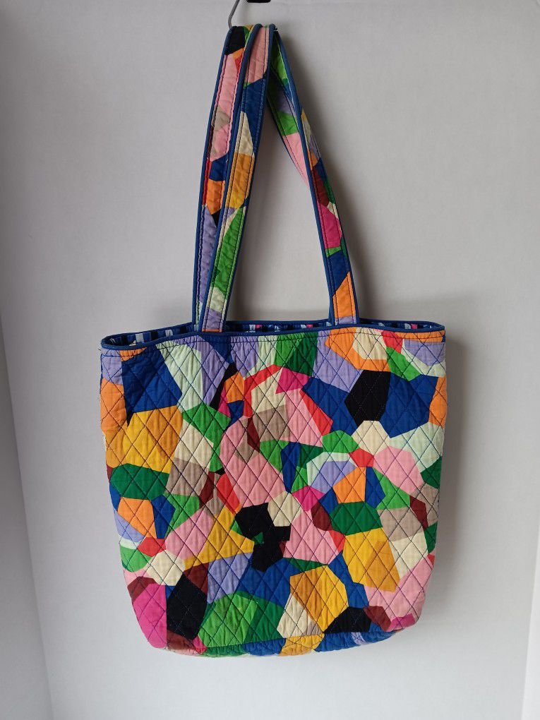 vera bradley pop Art Quilted Double Handle Colorful Tote Bag Purse 11x11