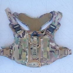 New Size Large Tactical Dog Harness With Pouches (Bags) & Tactical Leash