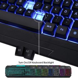LED Backlit Gaming Keyboard 104 Keys+FREE Backlit Mouse