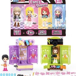 EDUCIRO Surprise Doll Toys Building Set (2Pack) - Dress Up Dollds 34 Surprises Furniture Accessories and Fashion Outfits for Girls and Kids 6+, Photog