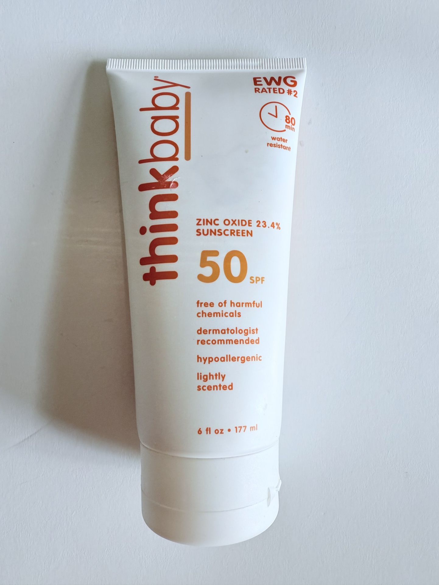 Thinkbaby Sunscreen Safe Product for Baby SPF 50 Plus Zinc Oxide Hypoallergenic