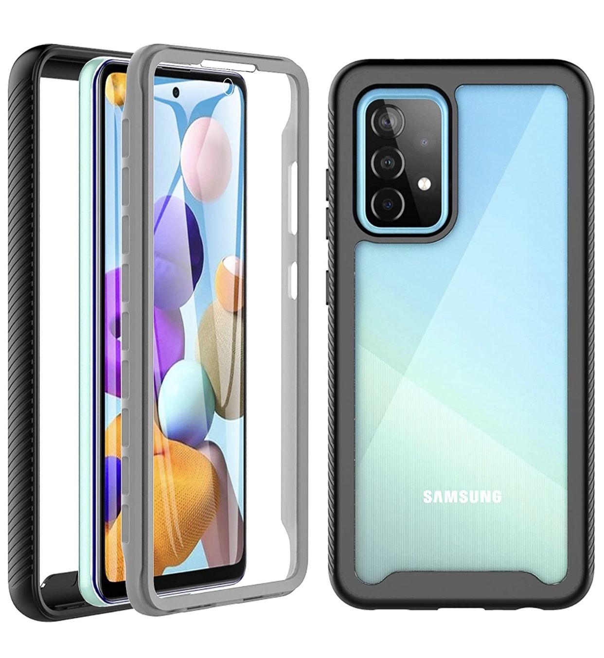 Samsung A52 5g Case 6.5", 360 Full-Body Protective Built-in Screen Protector Dustproof Shockproof Anti-Scratch Cover Case Compatible with Samsung Gala