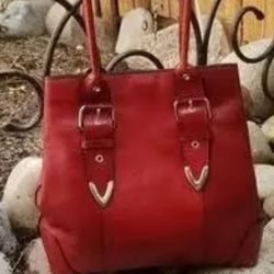 Wilson's Leather Tote Bags Red/silver new Condition! 