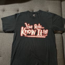 WWF Vintage Shirt The Rock Shut Your Mouth Know Your Role 2000 