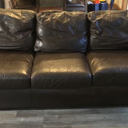 Vintage Brown Leather Couch