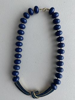 Navy Blue & Gold Necklace