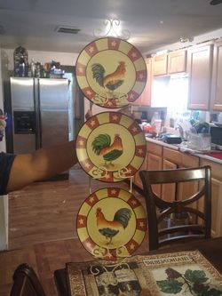 Rooster decoration plates