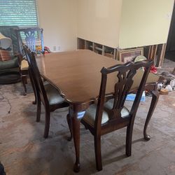 Solid Wood Dining Table and Four Chairs