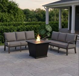 Fire pit propane aluminum patio set aluminum patio furniture aluminum outdoor furniture brand new ☑️🆕