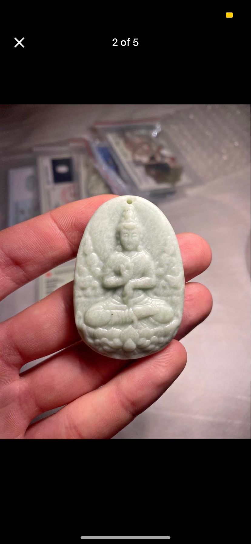 Certified Natural Jade Guan Yin Pendant