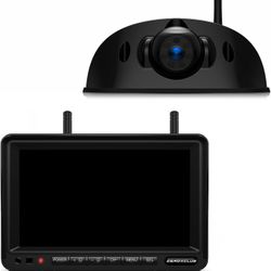 1080P 7" Wireless RV Backup Camera System, Compatible with Furrion Pre-Wired RV Truck Trailer, DVR Monitor & IR Night Vision Rear View Camera, IP69K W