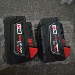MILWAUKEE M18 2 BATTERIES 4.0AH AND  3.0AH NEW 