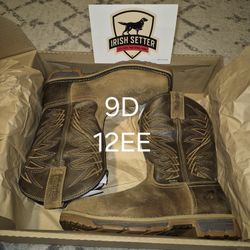 IRISH SETTER ULTRA LIGHT DRY WATERPROOF SQUARE STEEL TOE PULL-UP BOOTS 