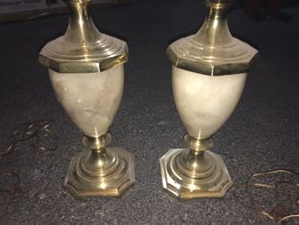 Authentic Marble Lamps Heavy Vintage Collectible Collectors Item Rare