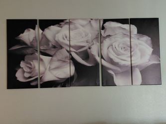 Beautiful Black and White Rose Framed Wall Art