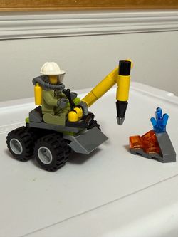 LEGO City Mining Drill Vehicle Set. LEGO City Excavator with Miner and Crystal. LEGO CITY: Volcano Jackhammer