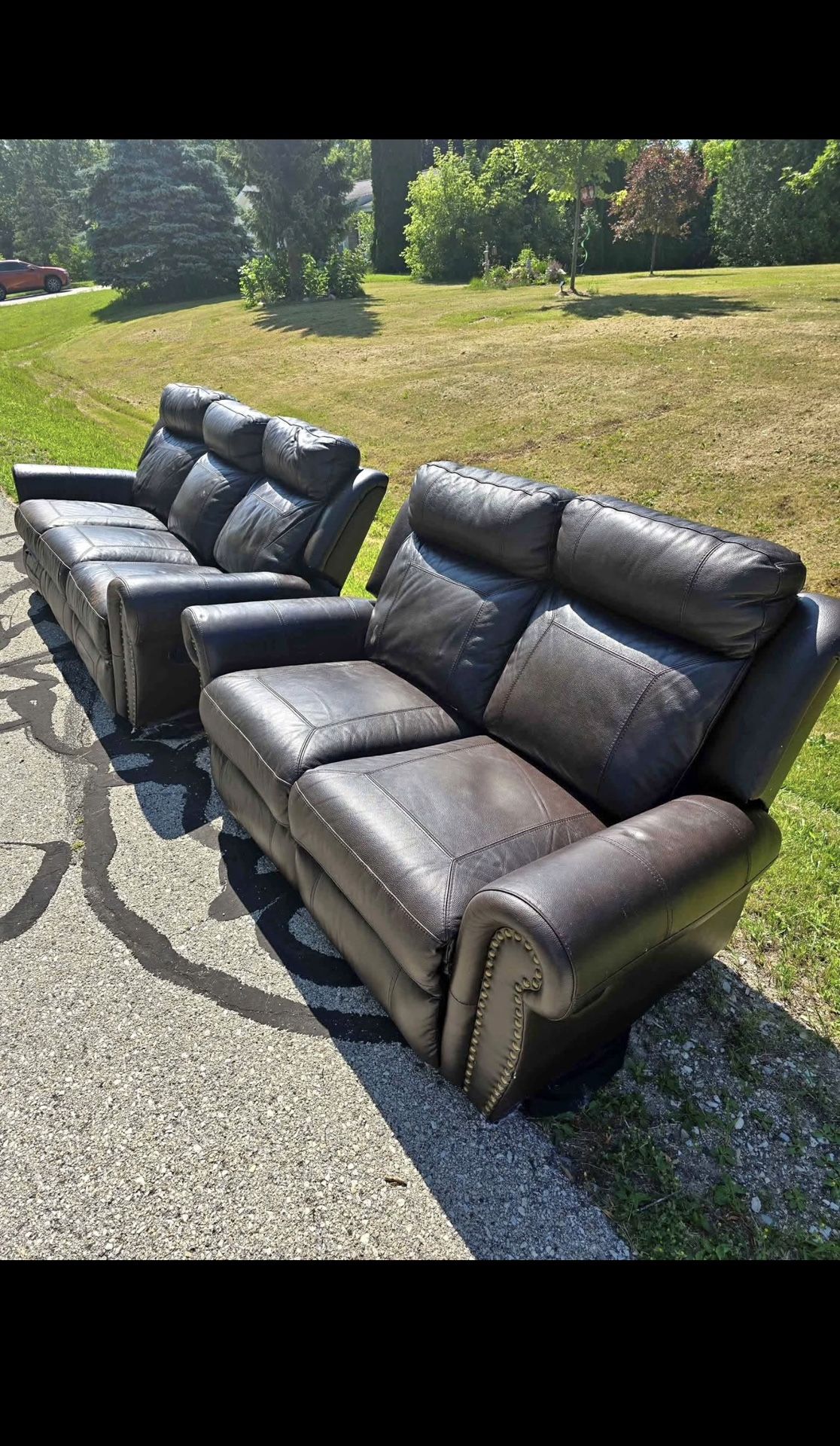 Espresso Reclining Couch & Loveseat Set - $175