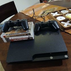 Ps3 Bundle 2 Controllers 3 Games Works Great Plug N Play