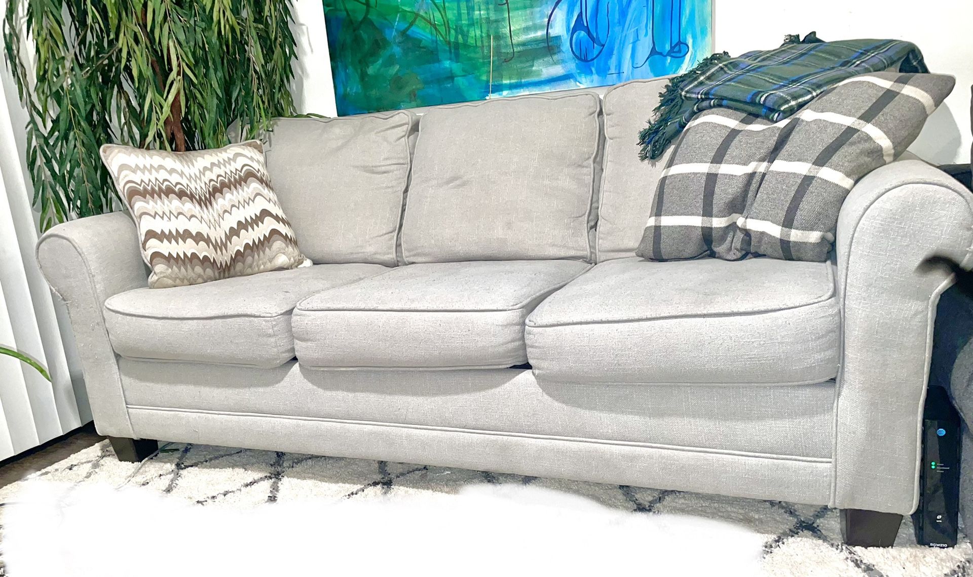 Havertys Sofa Light Grey Fabric for Sale in Plano, TX OfferUp