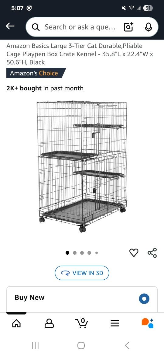 Brand new large cat cage on wheels. Everything is new, the wheels trays etc. Would be nice for a rescue.