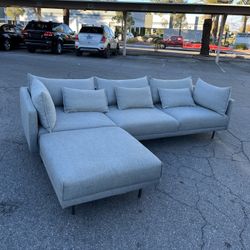 West Elm 3 Piece Gray Sectional ( Can Deliver For $10 )