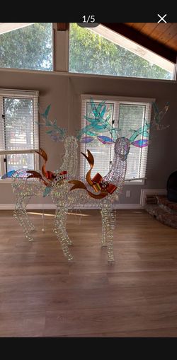 Pair of Large Lighted Iridescent Reindeer Holiday Decorations
Price: $150 for the pair OBO