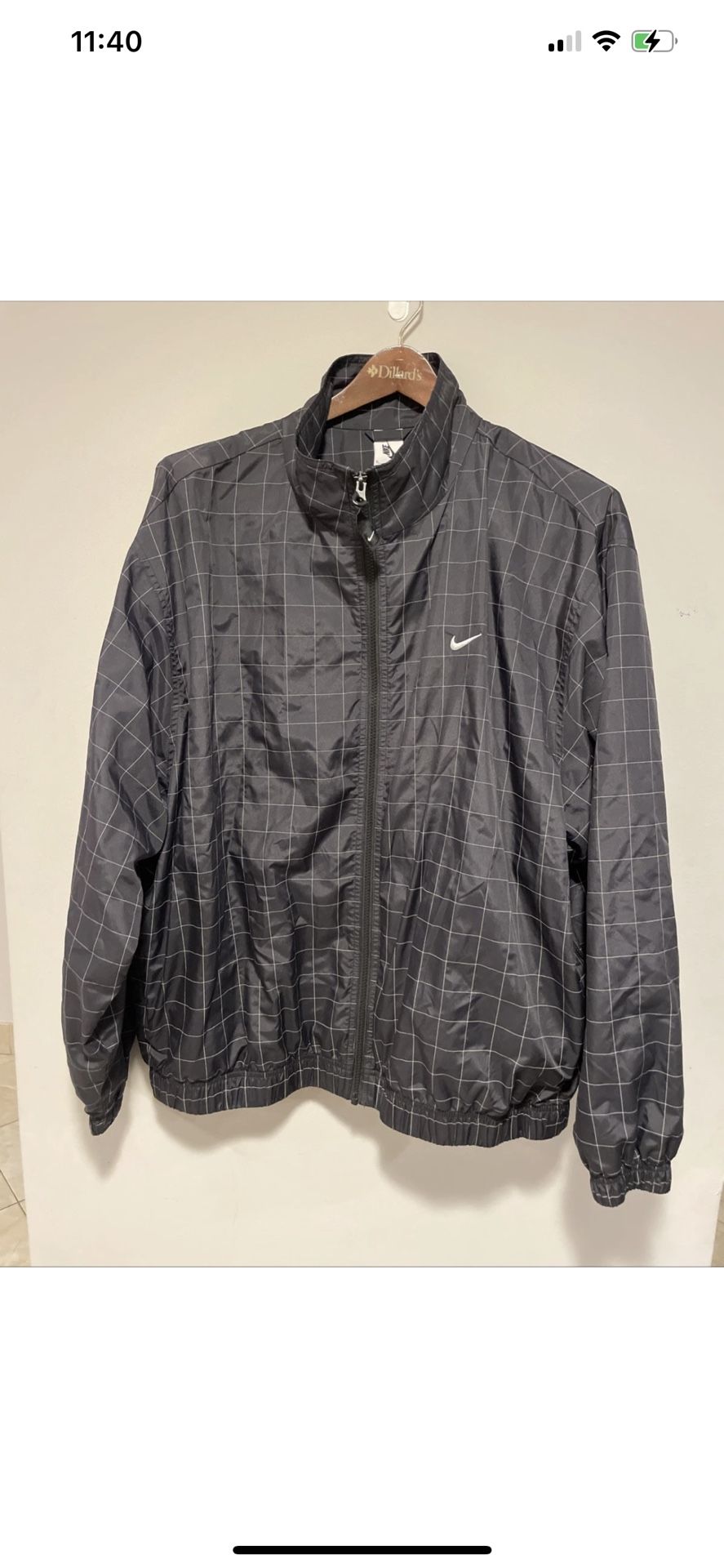 Nike Lab Track Jacket Men's XL Black Reflective Flash Check Grid CV0556-010