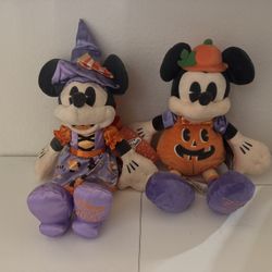 Mickey And Minnie Halloween Plushies