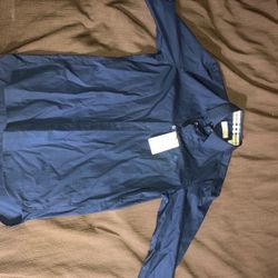 New Burberry navy blue long sleeve button up sz md