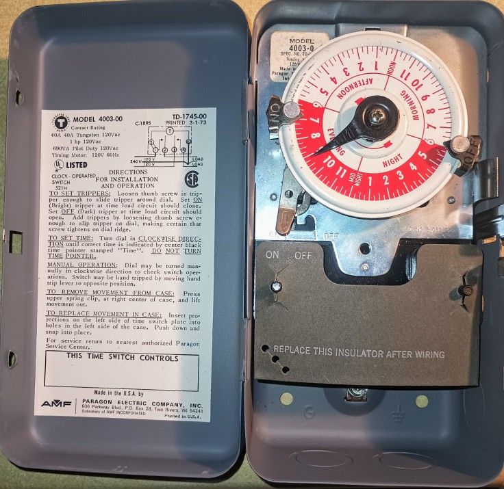 AMF Paragon 120V 24-Hour Timer DPST