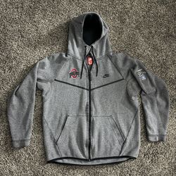 OHIO STATE OSU BUCKEYES PLAYER ISSUED 2017 COTTON BOWL NIKE TECH FLEECE WINDRUNNER FULL ZIP HOODIE