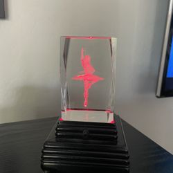 FREE 3D Crystal Laser Etched Glass Paperweight  3"x 2"x 2"