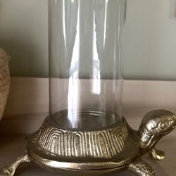 Opalhouse Turtle Gold Hurricane Candle Holder