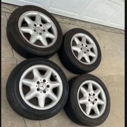 4 - 205/55r16 5x112 5x4.41 Stock Mercedes C280 C Class Vw Jetta Passat Golf Audi Wheels Rims Good 80% Treads Tires!!!!!!!!!!