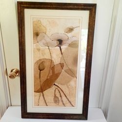 Fluidity by Shirley Novak Black Wood Framed 30-in H x 18.5-in W Floral Paper Print