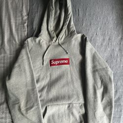 Supreme Box Logo Hoodie Heather Grey Size LARGE