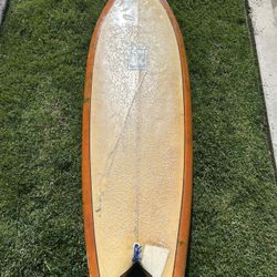 Retro Fish Surfboard 5’8 Glassed In Keel fins 