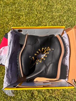 Carolina Black Leather Work Boots