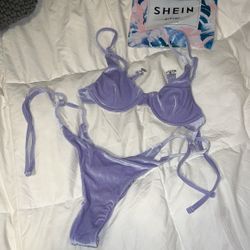 Shein Purple Velvet Bikini