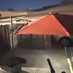 Extra Large Extending Patio Umbrella With Lights