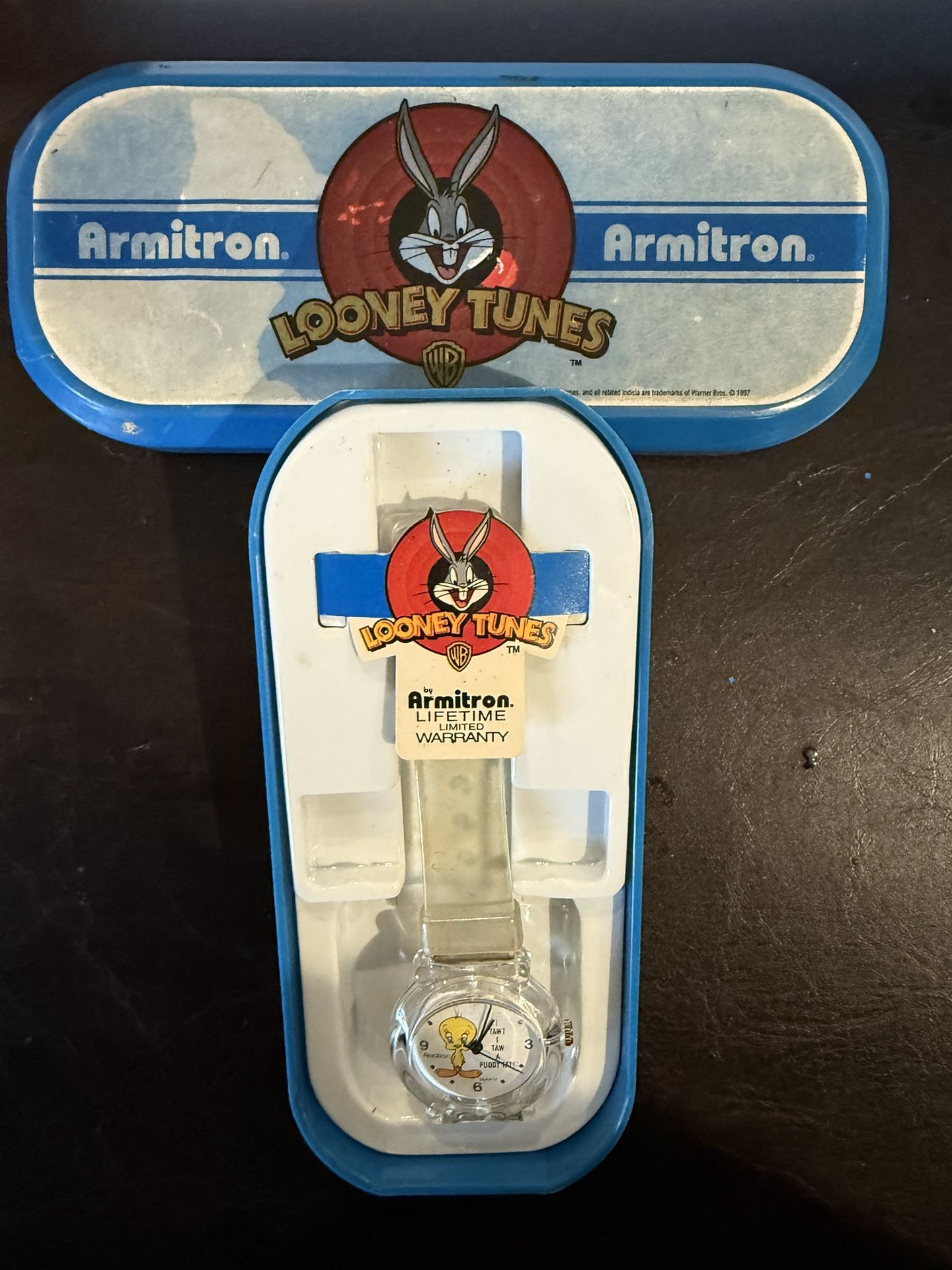 Vintage Armitron Warner Brothers Looney Tunes Tweety Bird Clear Plastic