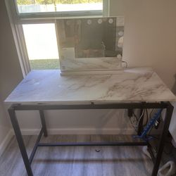 Makeup Vanity With Mirror And Makeup Chair 
